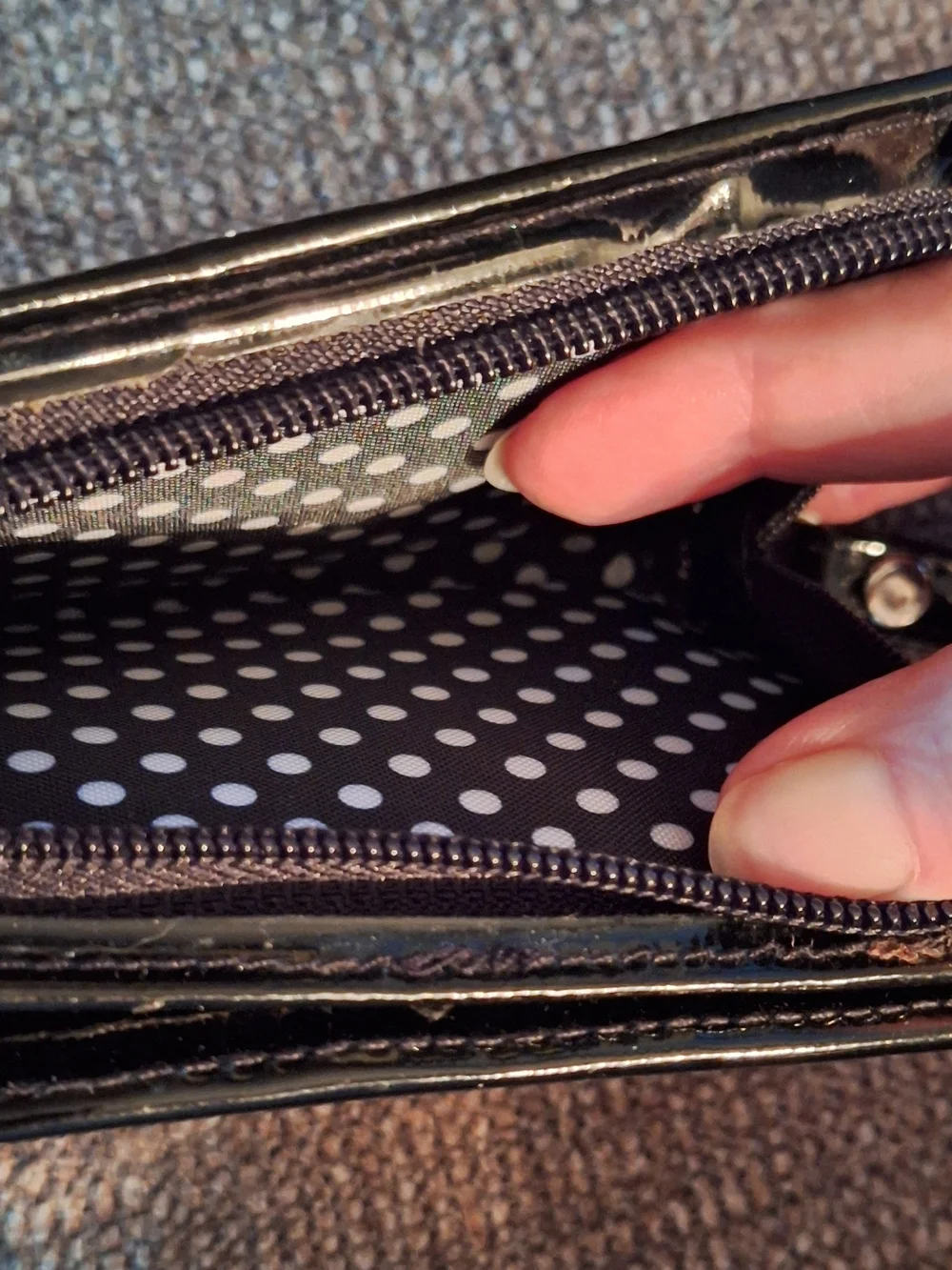 Rare Philadelphia Eagles Black Patent Faux Leather Womens Wallet